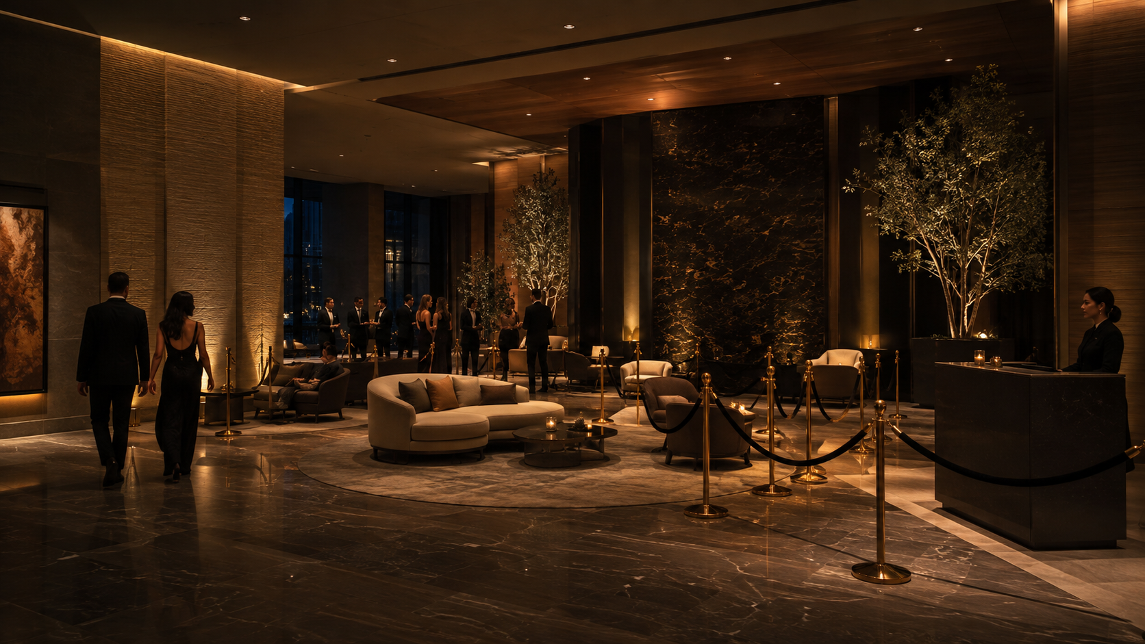 Luxury hotel lobby event